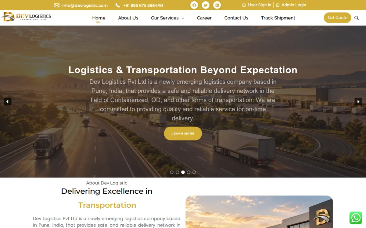 Dev Logistics project screenshot