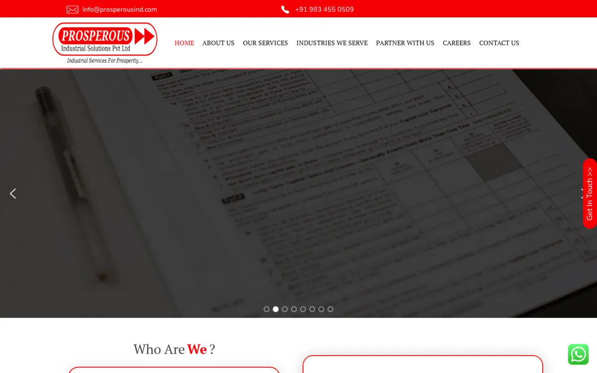 Prosperous Industrial Solutions project screenshot